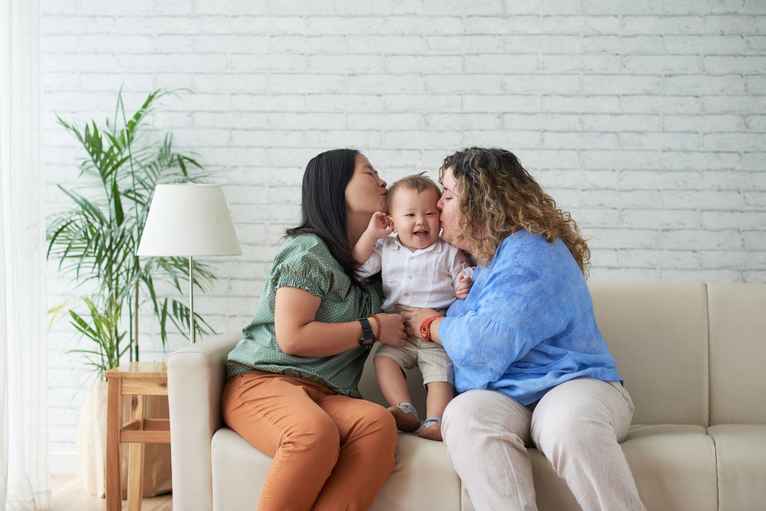 Family on a seat.